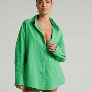 Showpo Bright Green Collared Shirt
